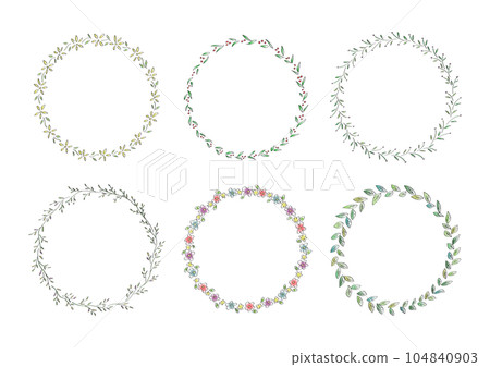 花圓框插圖集(畫線) 花圓框插圖集(畫線) 104840903