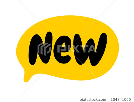 NEW text speech bubble. New word on text box. Vector illustration NEW text speech bubble. New word on text box. Vector illustration 104841060