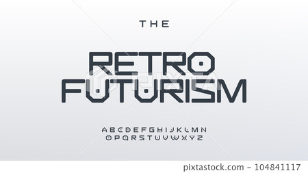 Sleek minimalistic font inspired by sci-fi aesthetics. Perfect for modern logos and contemporary designs. Embrace the future with this cosmic typographic solution Sleek minimalistic font inspired by sci-fi aesthetics. Perfect for modern logos and contemporary designs. Embrace the future with this cosmic typographic solution 104841117