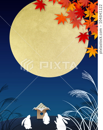 Full moon moon viewing background material Full moon moon viewing background material 104841122