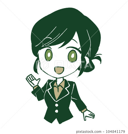 女孩舉起一隻手大笑 女孩舉起一隻手大笑 104841179