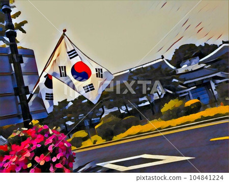 south korea flag painting south korea flag painting 104841224