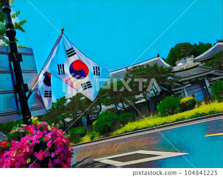korean flag korean flag 104841225