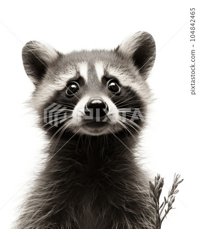 Portrait of Raccoon isolated. Illustration AI Generative 104842465