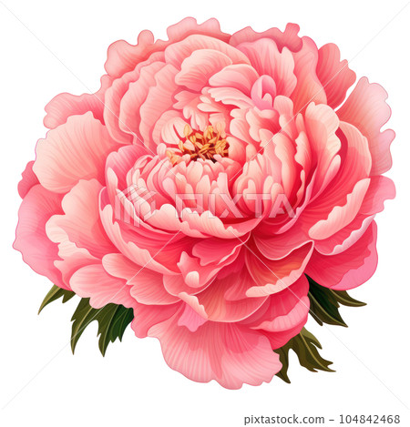 Pink peony flower isolated. Illustration AI Generative 104842468