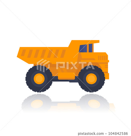 dump truck on white, heavy machinery vector dump truck on white, heavy machinery vector 104842586