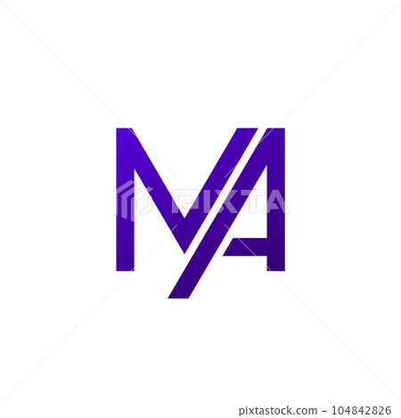 MA letters logo, vector monogram design MA letters logo, vector monogram design 104842826