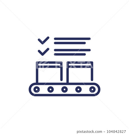 quality control in production icon, line vector 104842827