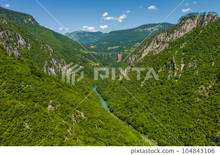 Tara River canyon and Djurdjevica bridge 104843106