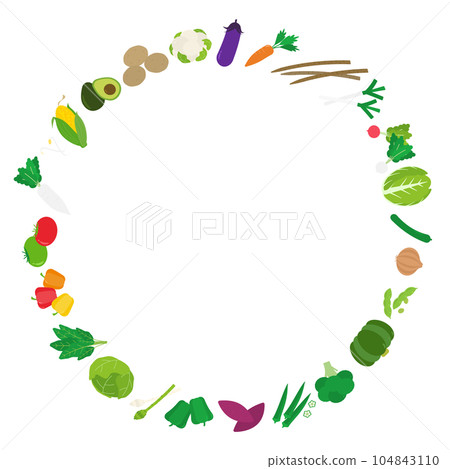 circular frame of vegetables circular frame of vegetables 104843110