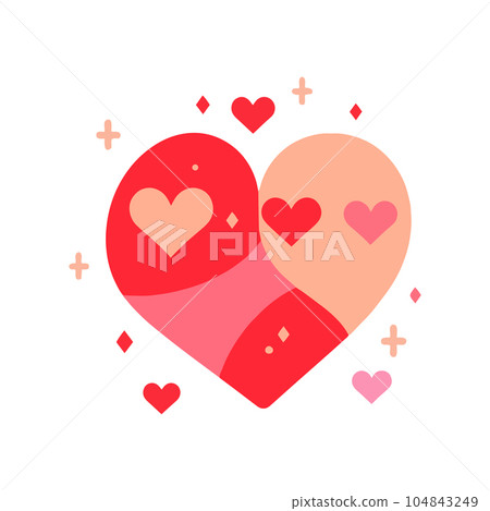 heart with love in flat style isolated on background 104843249