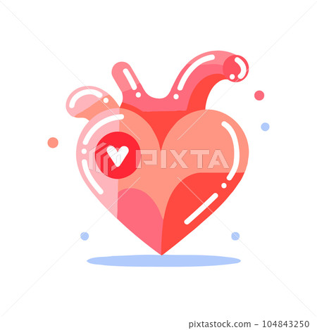 heart with love in flat style isolated on background heart with love in flat style isolated on background 104843250