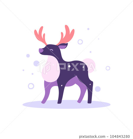 christmas reindeer in flat style isolated on background 104843280