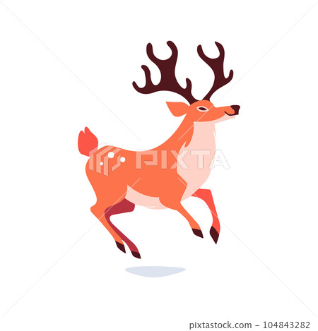 christmas reindeer in flat style isolated on background christmas reindeer in flat style isolated on background 104843282