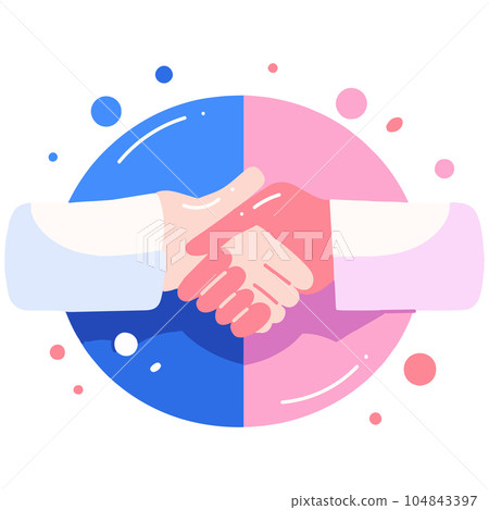 Handshake Friendship in flat style isolated on background 104843397