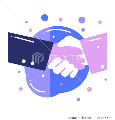 Handshake Friendship in flat style isolated on background Handshake Friendship in flat style isolated on background 104843398