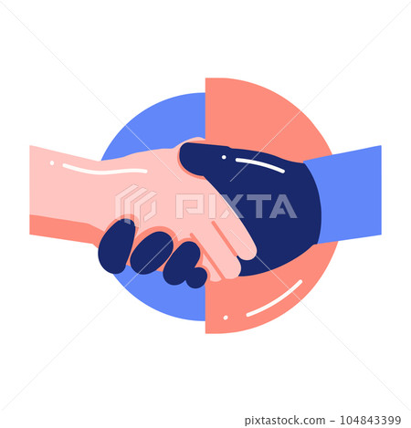 Handshake Friendship in flat style isolated on background Handshake Friendship in flat style isolated on background 104843399