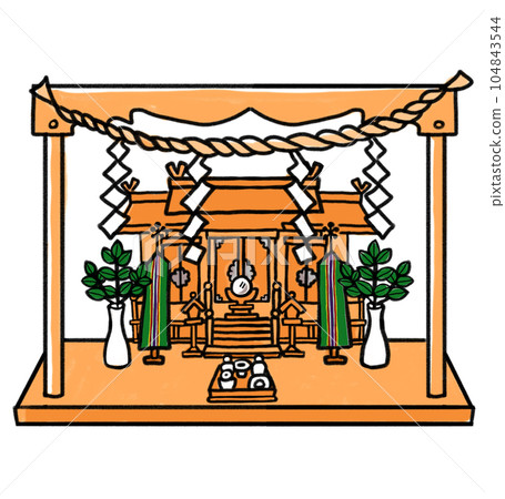 神道祭壇和神道工具的擺放 神道祭壇和神道工具的擺放 104843544