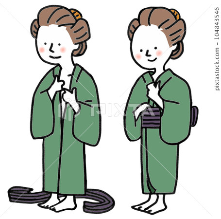 浴衣的穿脫 104843546