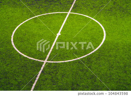 Texture of artificial grass in school football field Texture of artificial grass in school football field 104843598