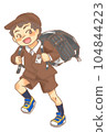 Elementary school boy carrying a school bag 104844223
