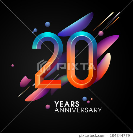 20 years anniversary vector icon, symbol, logo. Graphic background or card 20 years anniversary vector icon, symbol, logo. Graphic background or card 104844779
