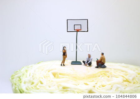 a fun of figure Basketball street player on Cabbage a fun of figure Basketball street player on Cabbage 104844806