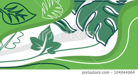 Abstract background illustration Vector floral outline and leaves nature on white background Abstract background illustration Vector floral outline and leaves nature on white background 104844864