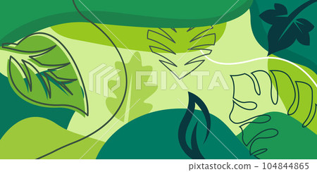 Seamless floral pattern with leaves and branches abstract illustration design template Seamless floral pattern with leaves and branches abstract illustration design template 104844865