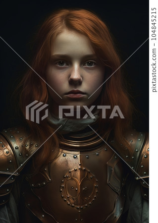 Female warrior with red hair dressed in dark ancient armor AI Female warrior with red hair dressed in dark ancient armor AI 104845215
