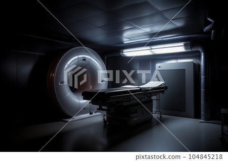Room with an MRI scanner with art lighting AI Room with an MRI scanner with art lighting AI 104845218