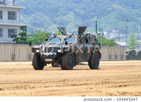 Ground Self-Defense Force Light Armored Vehicle during training display Ground Self-Defense Force Light Armored Vehicle during training display 104845847