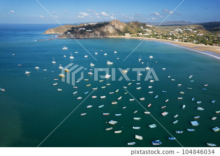 Fishing boats in San Juan Del Sur bay Fishing boats in San Juan Del Sur bay 104846034