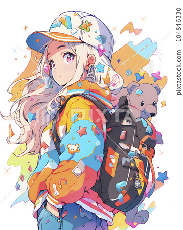 A girl who came to a festival Colorful pop clothes (Generative AI) A girl who came to a festival Colorful pop clothes (Generative AI) 104846330