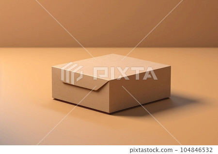 Cardboard box with lid. Cardboard box with lid. 104846532