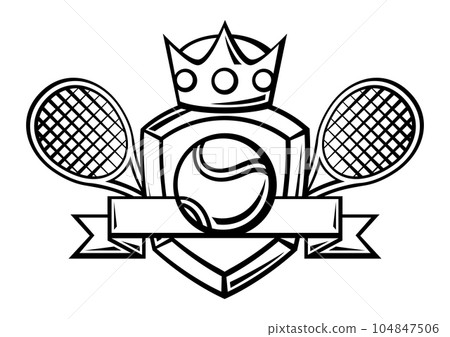 Emblem with tennis symbols. Sport club label or emblem. Emblem with tennis symbols. Sport club label or emblem. 104847506