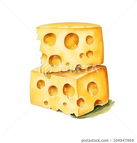 Delicious Emmental Cheese Background, Square… - Stock Illustration