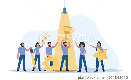 Talent businessman vector concept illustration. Career employee person job worker find. Search spotlight success man candidate. Recruit office leader hiring. Vacancy company choose unique interview Talent businessman vector concept illustration. Career employee person job worker find. Search spotlight success man candidate. Recruit office leader hiring. Vacancy company choose unique interview 104848030