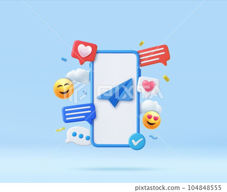 3d mobile phone with social network communication. 104848555