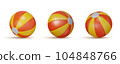 Set of Yellow-orange realistik beach ball siolated on white 104848766