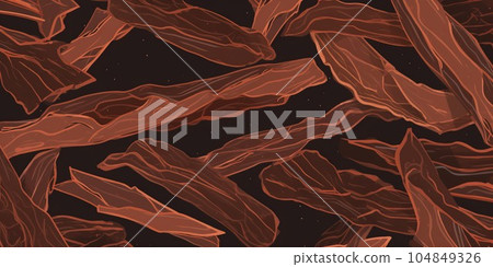 Delicious Beef Jerky Meat Product Cartoon Horizontal Background Illustration. Savory Food, Gourmet Appetizer. Ai Generated Drawning Background Illustration with Delicious Deli Beef Jerky Meat Product. Delicious Beef Jerky Meat Product Cartoon Horizontal Background Illustration. Savory Food, Gourmet Appetizer. Ai Generated Drawning Background Illustration with Delicious Deli Beef Jerky Meat Product. 104849326