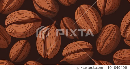 Aromatic Nutmeg Spice Cartoon Horizontal Background Illustration. Healthy Vegetarian Diet. Ai Generated Drawning Background Illustration with Delicious Flavory Nutmeg Spice. Aromatic Nutmeg Spice Cartoon Horizontal Background Illustration. Healthy Vegetarian Diet. Ai Generated Drawning Background Illustration with Delicious Flavory Nutmeg Spice. 104849406