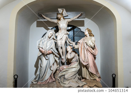 Interior of the Buergersaalkirche, Citizen's Hall Church at Munich, Germany. It was built in 1709 104851314