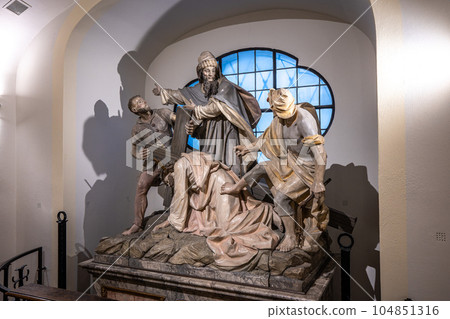 Interior of the Buergersaalkirche, Citizen's Hall Church at Munich, Germany. It was built in 1709 104851316