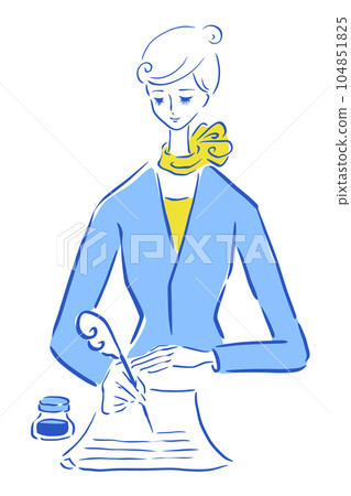 Parisienne girl fashionable illustration CA cabin attendant flight attendant 104851825