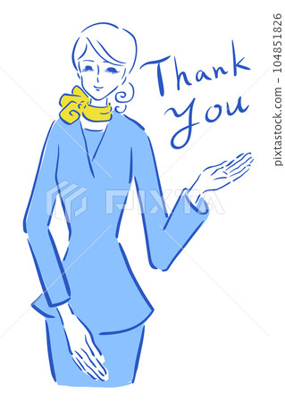 Parisienne 少女時尚插畫 CA 機艙服務員空姐 104851826