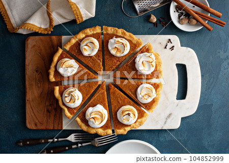 Sweet potato pie with marshmallow topping Sweet potato pie with marshmallow topping 104852999