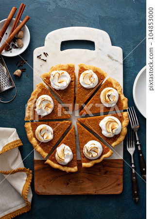 Sweet potato pie with marshmallow topping Sweet potato pie with marshmallow topping 104853000