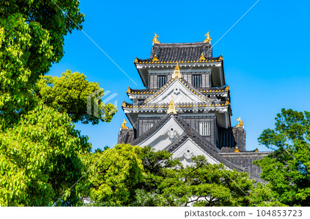 Okayama Castle Jet-black castle tower 104853723