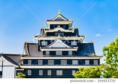 Okayama Castle Jet-black castle tower 104853729